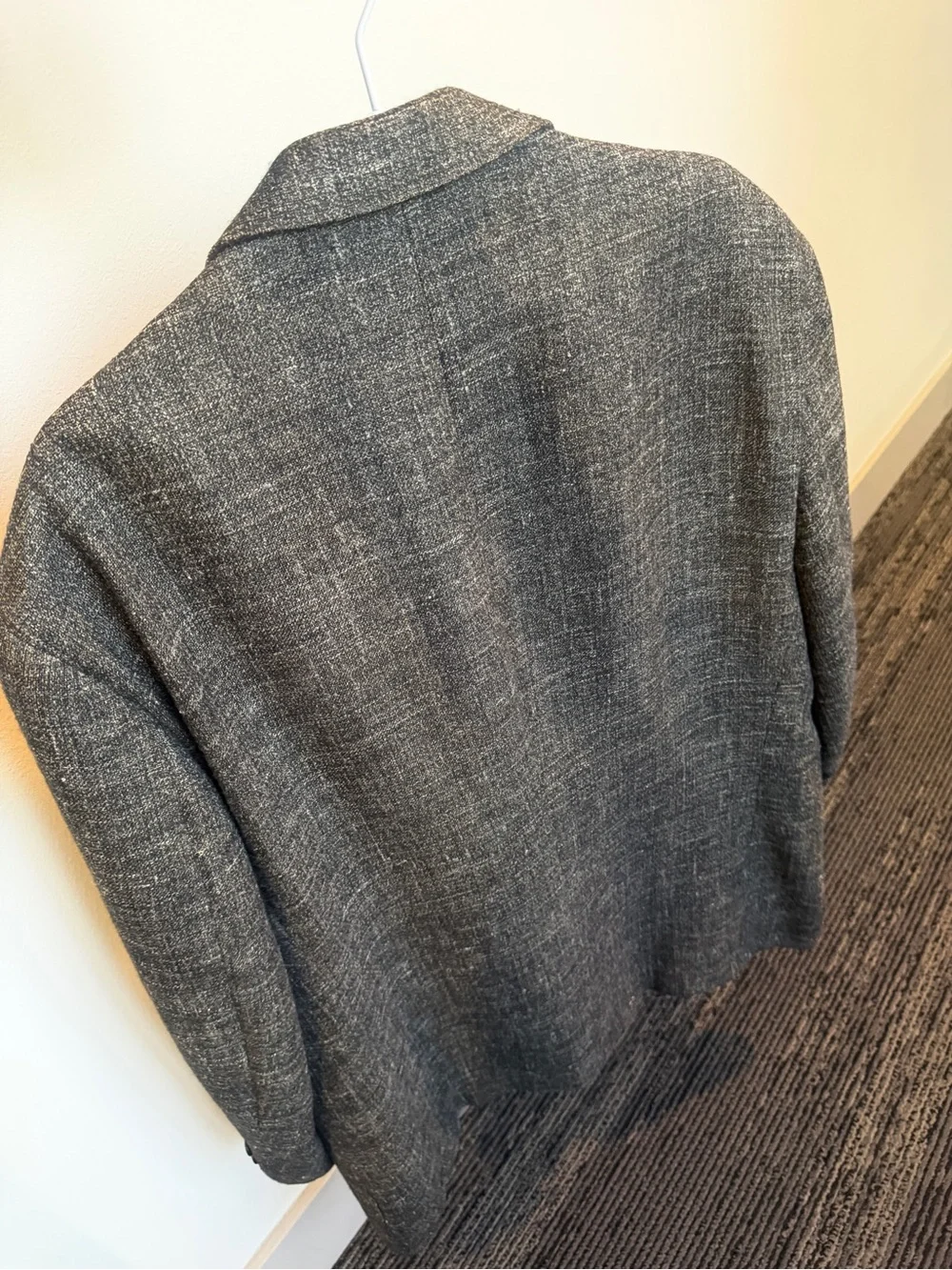 Vintage Monsieur by Givenchy Brown Textured Wool Blend Blazer